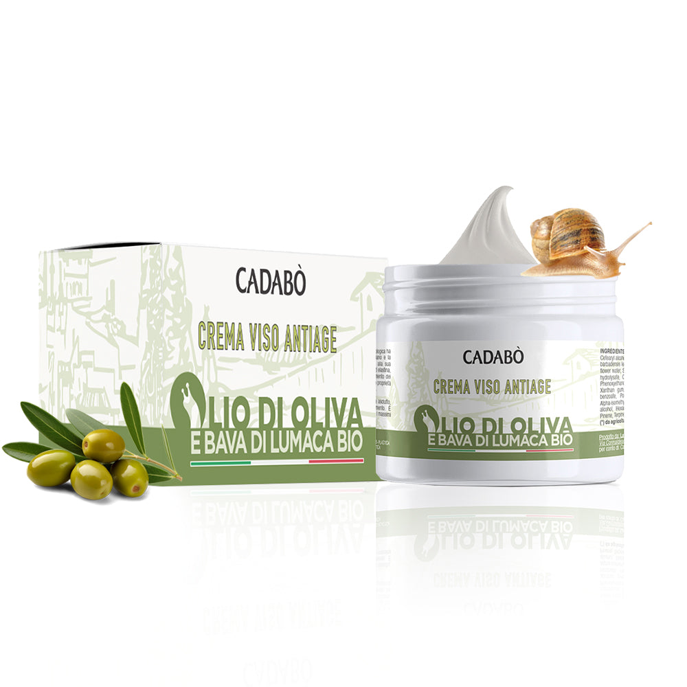 Cadabò crema viso antiage con bava di lumaca e olio evo bio