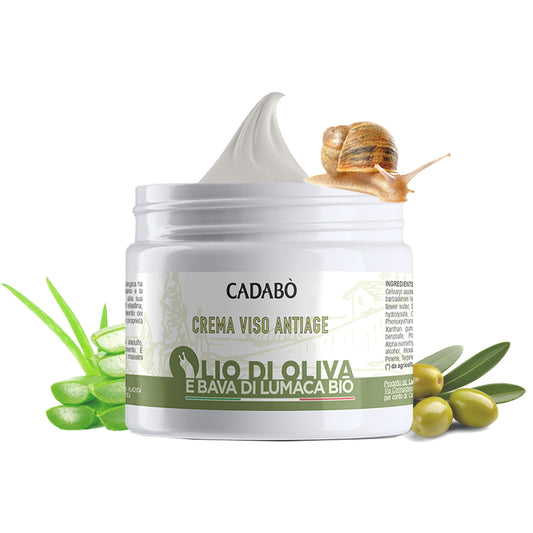 Cadabò crema viso antiage con bava di lumaca e olio evo bio